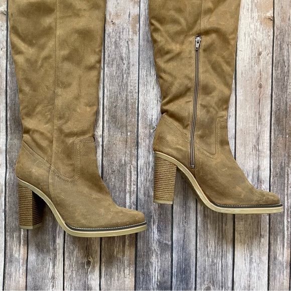 Free People Vegan Blake Heeled Tall Boots faux leather Sherpa shearling boho 41 - Picture 14 of 15